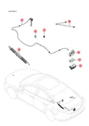 Трос аварийного отпирания и ручка крышки багажника в сборе BYD HAN 2022 (Chinese DM-i) 13386914-00