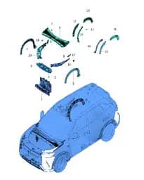 Задней левой двери колесо арка декоративная панель в сборе на BYD Yuan Plus 14372300-00