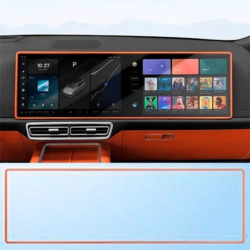 Силиконовая накладка на рамку переднего монитора Lixiang L7, L8, L9, Оранжевого цвета, до рест 2023