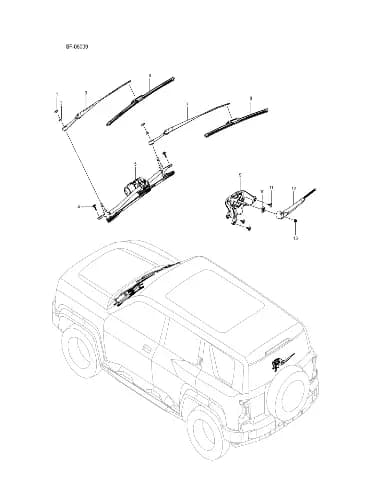 Правый рычаг переднего стеклоочистителя в сборе BYD LEOPARD 5 2025 (Fang Chengbao SFHB-30 type) 13987070-00