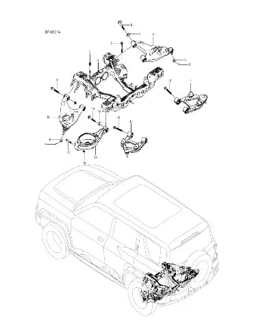 Задний подрамник и подвеска в сборе BYD LEOPARD 5 2025 (Fang Chengbao SFHB-30 type) 14040699-00