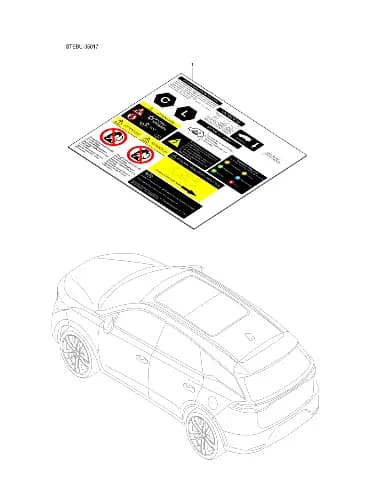 Маркировка автомобиля BYD LEOPARD 5 2025 (Fang Chengbao SFHB-30 type) 14316075-00