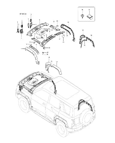 Левый дефлектор радиатора в сборе I BYD LEOPARD 5 2025 (Fang Chengbao SFHB-30 type) 14372382-00