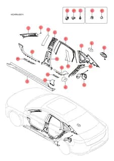 Нижняя накладка правой стойки A в сборе BYD HAN 2022 (Chinese DM-i) 12637808-00
