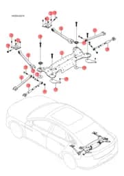 Левый продольный рычаг кронштейн крепления в сборе BYD HAN 2022 (Chinese DM-i) 12642030-00