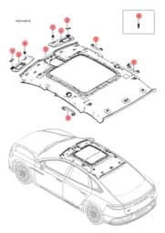 Кронштейн крепления солнцезащитного козырька, цвет Dark Black 5 BYD HAN 2022 (Chinese DM-i) 12677468-00