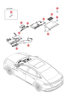 Нижняя накладка комбинированного переключателя в сборе, цвет Dark Black 5 BYD HAN 2022 (Chinese DM-i) 12876000-00