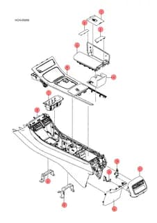 Панель заднего воздуховода центральной консоли в сборе, цвет Langya Zhe BYD HAN 2022 (Chinese DM-i) 12902226-00