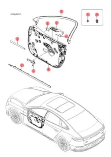 Защитная панель передней правой двери в сборе, цвет Red Pottery Brown BYD HAN 2022 (Chinese DM-i) 13323233-00