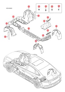Задний подрамник брызговик кронштейн крепления BYD HAN 2022 (Chinese DM-i) 13453135-00