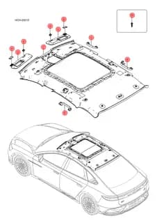 Левый солнцезащитный козырек в сборе, цвет Dark Black 5 BYD HAN 2022 (Chinese DM-i) 13506777-00