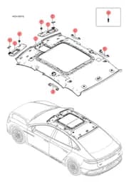 Обшивка потолка в сборе, цвет Dark Black 5 BYD HAN 2022 (Chinese DM-i) 13541729-00
