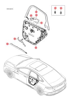 Защитная панель задней левой двери в сборе, цвет Langya Zhe BYD HAN 2022 (Chinese DM-i) 13658378-00