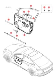 Защитная панель передней правой двери в сборе, цвет Langya Zhe BYD HAN 2022 (Chinese DM-i) 13658379-00
