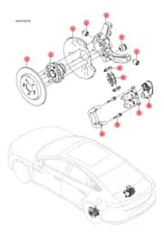 Левый задний тормозной суппорт узел в сборе BYD HAN 2022 (Chinese DM-i) 13698342-00