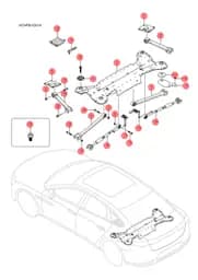 Задний подрамник кронштейн крепления BYD HAN 2022 (Chinese DM-i) 13785107-00
