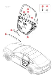 Защитная панель задней правой двери в сборе, цвет Red Pottery Brown BYD HAN 2022 (Chinese DM-i) 14042504-00