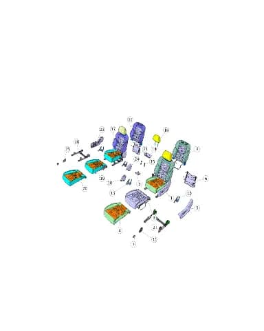 Пенонаполнитель и чехол подушки переднего пассажирского сиденья в сборе на CHANGAN DEEPAL G318 6903150-EM01