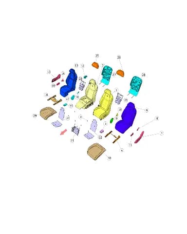 Комплект микрофибры переднего пассажирского сиденья на CHANGAN DEEPAL S07 6814400-ED42