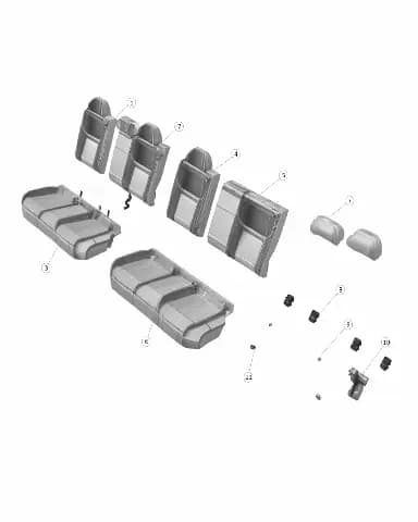 Микрофибровая панель спинки пассажирского сиденья 40% в сборе на CHANGAN DEEPAL S07 6816400-ED43