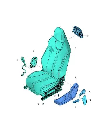 Правый боковой защита водительский сиденье на BYD Yuan Plus 13308999-00