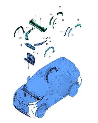 Крышка решетки в сборе на BYD Yuan Plus 14393483-00