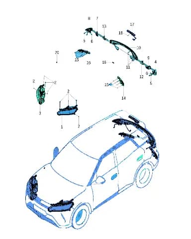 Задний правый комбинированный фонарь в сборе на BYD Yuan Plus 14633879-00