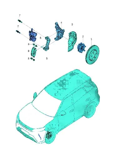 Правый передний поворотный кулак- сервисный комплект на BYD Yuan Plus 15542852-00