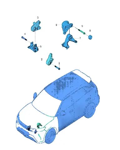 Правая опора подвески силового агрегата в сборе на BYD Yuan Plus 15543574-00