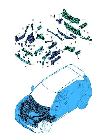 Передний поток бачок задний секция в сборе на BYD Yuan Plus 15691953-00