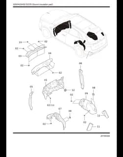 Шумоизоляция губка внутренний правый крыло на HONGQI HS5 5102514DD01