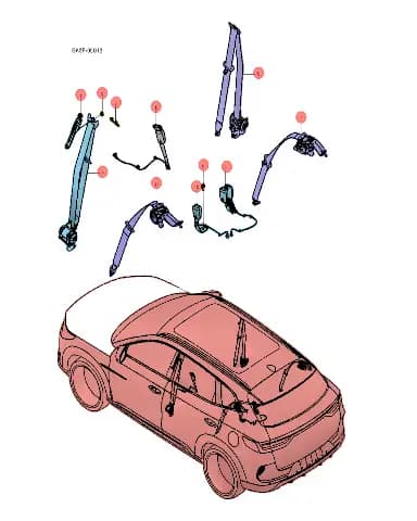 Регулятор высоты ремня безопасности в сборе для BYD Song EV, 10545481-00