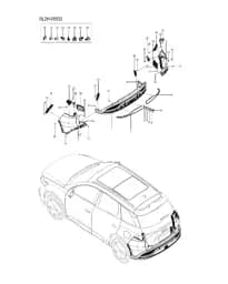 Левый верхний кузов бампер задний для BYD Song Plus DM, 15842193-00