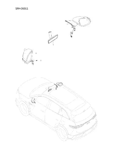 Левый наружный заднего вида зеркало узел в сборе для BYD Tang L DM, 16011149-00