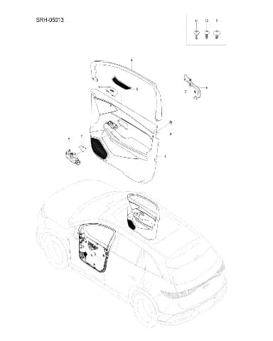Накладка рамки окна левой передней двери в сборе темно-черный для BYD Tang L DM, 16525456-00