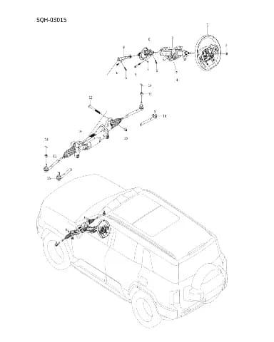 Электрический силовой рулевой механизм с TIE тяга в сборе на BYD Leopard 8 13766139-00
