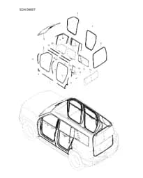 Задняя правая дверь уплотнительный накладка на BYD Leopard 8 14037464-00
