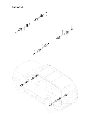 Левый передний трансмиссия полукруглый вал в сборе на BYD Leopard 8 16175681-00