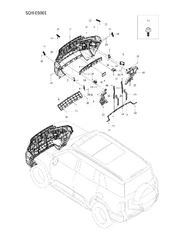 Передний бампер нижний кронштейн в сборе на BYD Leopard 8 17058058-00