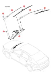 Декоративная гайка рычага скребка для BYD Qin Plus DM-i, 11603108-00