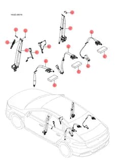 Правый передний сиденье ремень клипса в сборе для BYD Qin Plus DM-i, 12097569-00