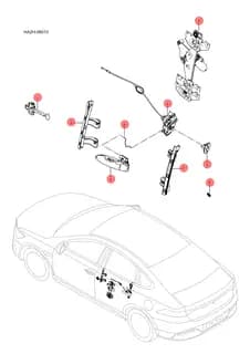 Замок задней левой двери для BYD Qin Plus DM-i, 13185223-00