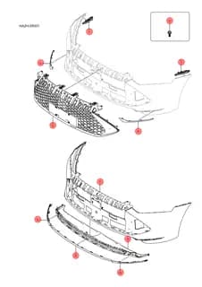 Декоративная накладка переднего бампера I матовый хромирование для BYD Qin Plus DM-i, 13185278-00