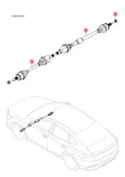 Правый передний трансмиссия полукруглый вал в сборе для BYD Qin Plus DM-i, 13471527-00