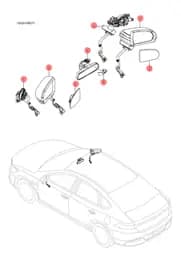 Правое наружное зеркало заднего вида в сборе для BYD Qin Plus DM-i, 13562737-00
