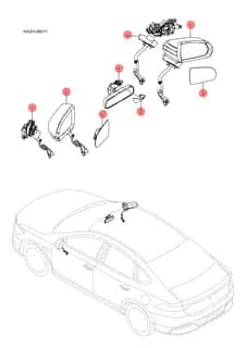 Левое наружное зеркало заднего вида в сборе для BYD Qin Plus DM-i, 13562721-00