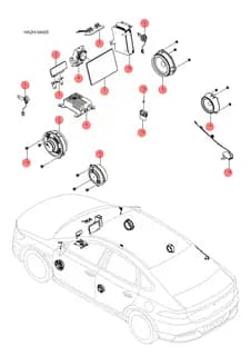 Передний дверь динамик для BYD Qin Plus DM-i, 13670886-00