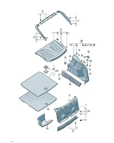 Задний люк крышка отделочный панель черный черный для Volkswagen ID.UNYX, 11H867704A4PK