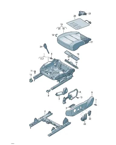Направляющий направляющая крышка для Volkswagen ID.UNYX, 11H881347