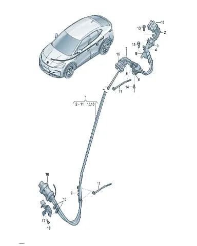Трос канал для Volkswagen ID.UNYX, 1EA971896